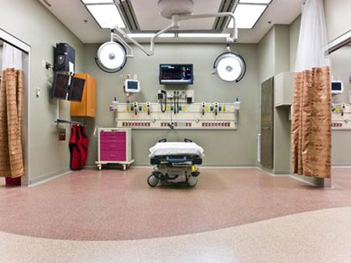 stonres flooring in hospital room